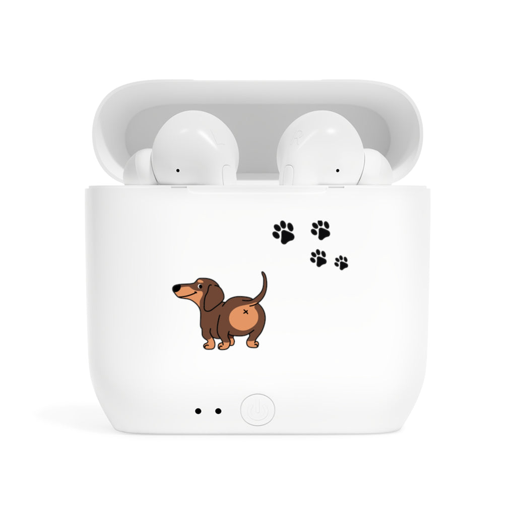 Dachshund Paw Print Wireless Earbuds with Case
