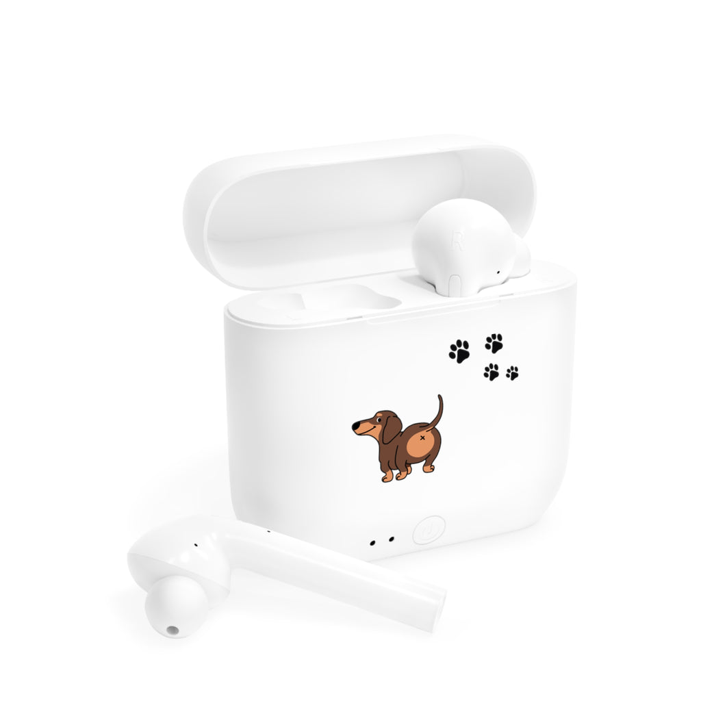 Dachshund Paw Print Wireless Earbuds with Case